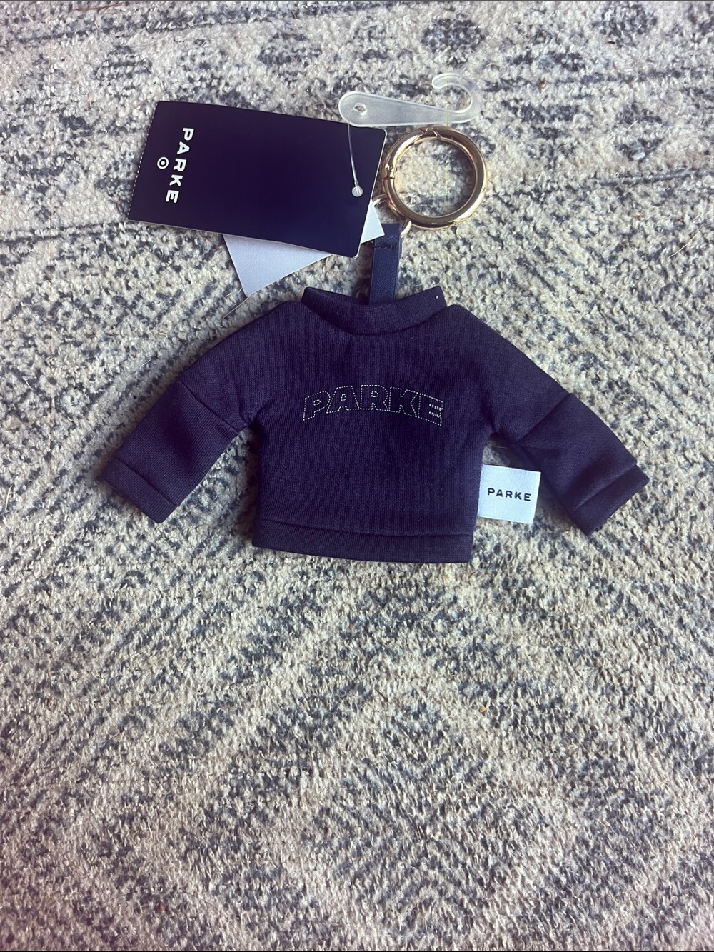 PARKE x target navy Sweatshirt Keychain nwt